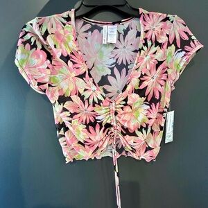 Sheer, Mesh, colorful Top.